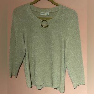Cato Women’s Glittery Luxury Gold Sweater Size L